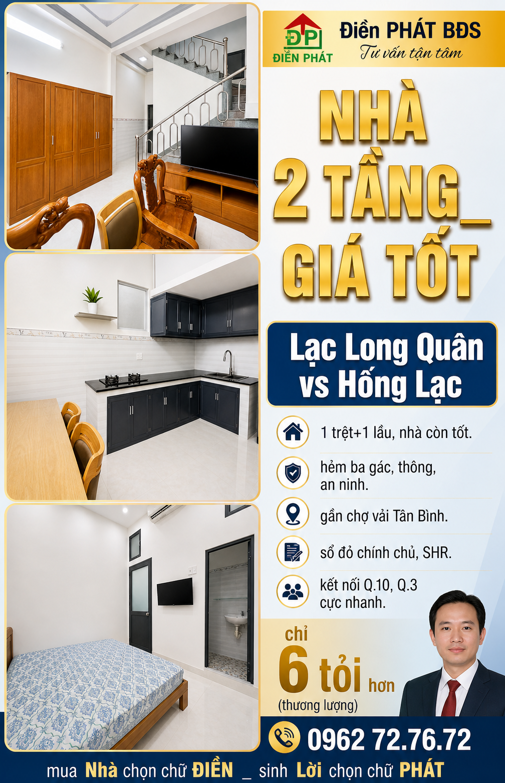 NHÀ BÁN, LẠC LONG QUÂN_2 TẦNG, CÒN ĐẸP, 52M2, HẺM THÔNG, SÁT MẶT TIỀN_CHỈ 6 TỶ HƠN (TL) 15999755