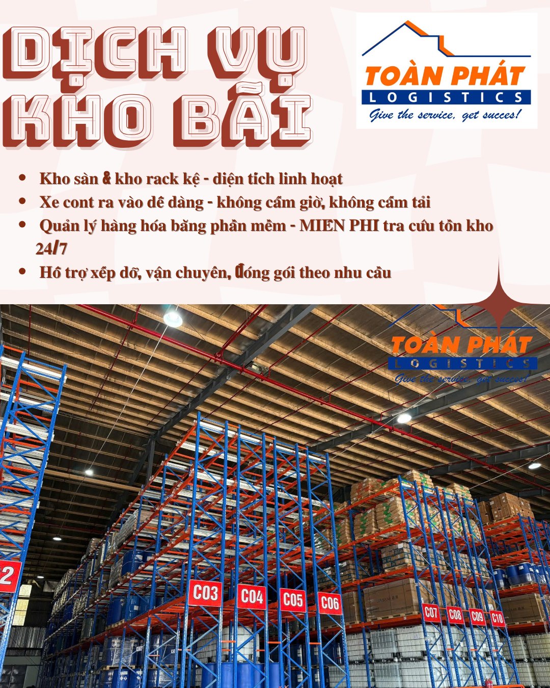 GIỚI THIỆU KHO BÃI TOÀN PHÁT LOGISTICS – GIẢI PHÁP LƯU TRỮ HÀNG HÓA TOÀN DIỆN CHO DOANH NGHIỆP 🌟 15999793
