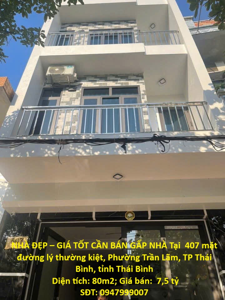 NHÀ ĐẸP – GIÁ TỐT CẦN BÁN GẤP NHÀ Tại Phường Trần Lãm, TP Thái Bình, tỉnh Thái Bình 16000146