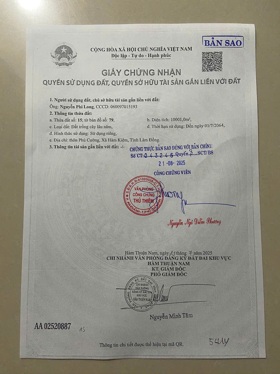 ĐẤT ĐẸP –GIÁ TỐT CẦN BÁN LÔ ĐẤT tại Thôn Phú Cường, Xã Hàm Kiệm, Hàm Thuận Nam, Bình Thuận 16000343