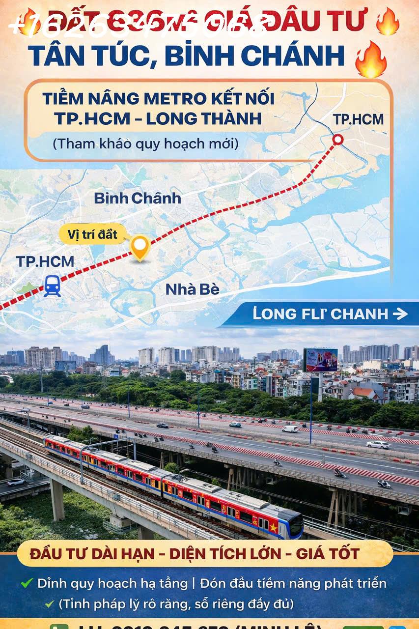 ĐẤT 636m² TÂN TÚC – BÌNH CHÁNH  DIỆN TÍCH LỚN  TIỀM NĂNG HẠ TẦNG 16001139