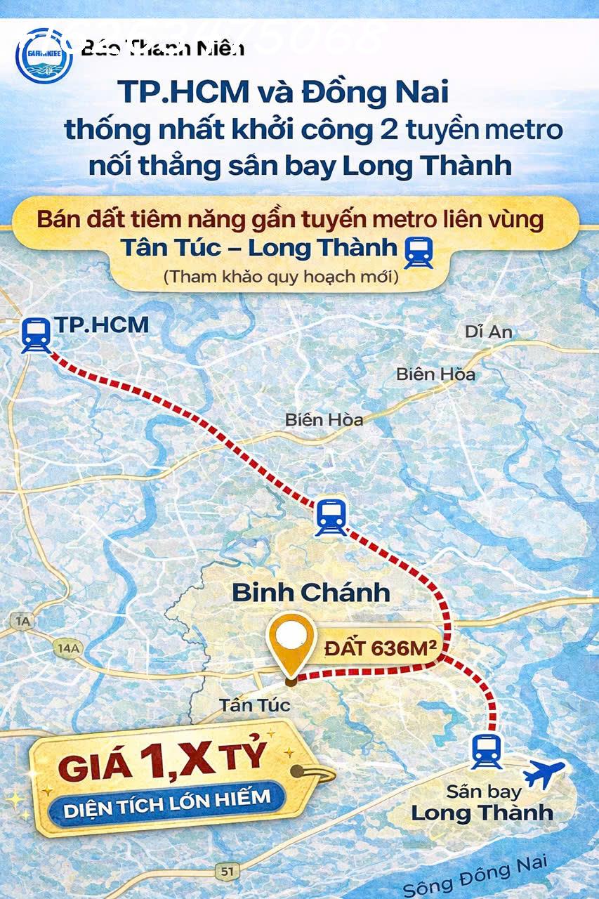 ĐẤT 636m² TÂN TÚC – BÌNH CHÁNH  DIỆN TÍCH LỚN  TIỀM NĂNG HẠ TẦNG 16001139