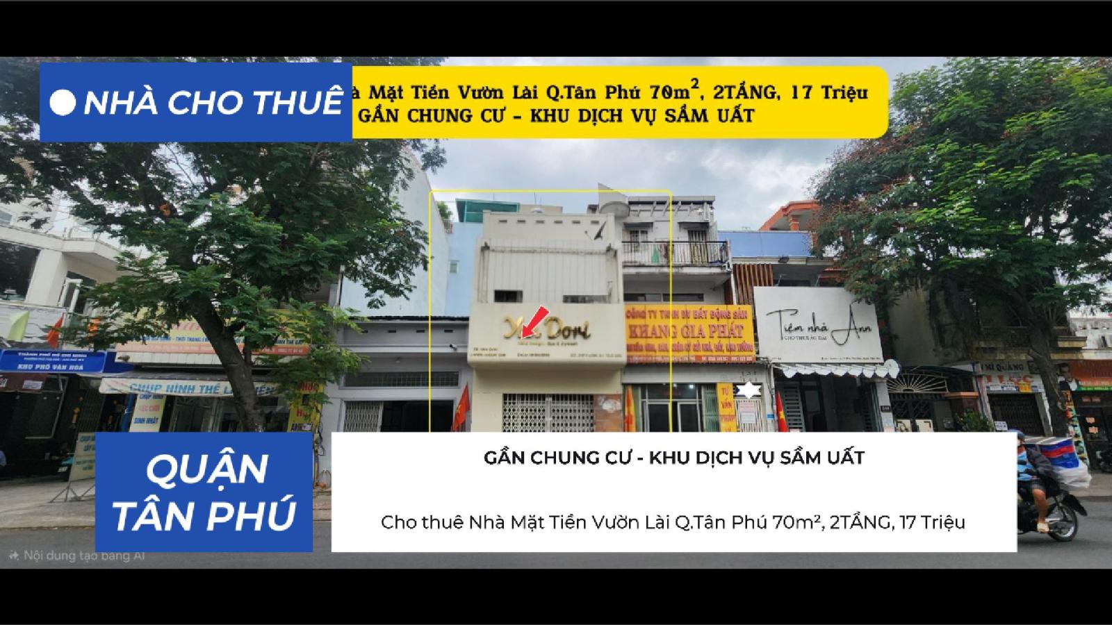 Cho thuê Nhà Mặt Tiền Vườn Lài Q.Tân Phú 70m², 2TẦNG, 17Triệu 16001162