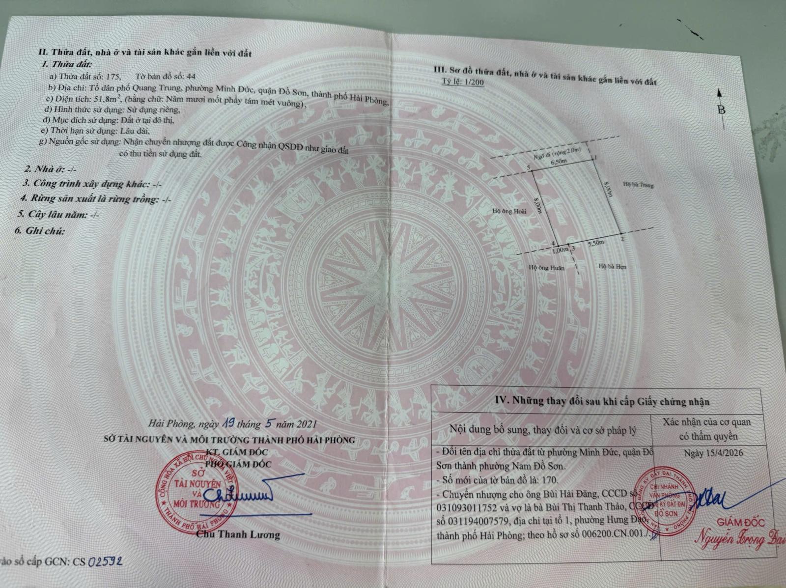 BÁN LÔ ĐẤT NHỎ XINH TẠI MINH ĐỨC, ĐỒ SƠN - GIÁ ĐẦU TƯ CỰC TỐT 16001320