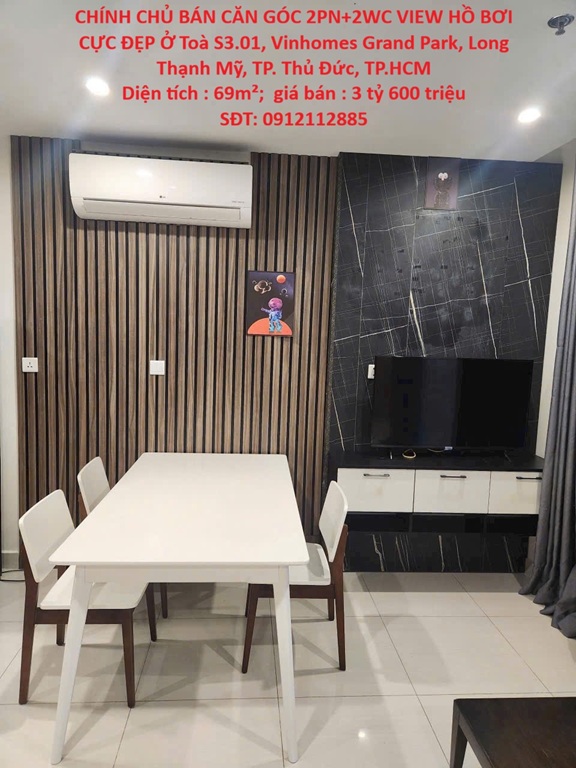 CHÍNH CHỦ CẦN BÁN NHANH CĂN HỘ CHUNG CƯ ĐẸP TẠI Vinhomes Grand Park, Long Thạnh Mỹ, TP.Thủ Đức 16001499