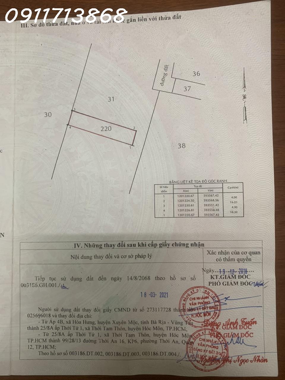 Bán lô đất siêu đẹp đường Thương Mại 1, xã Bà Điểm, TP. HCM, Dt 73m2, giá 3,65 tỷ 16001517
