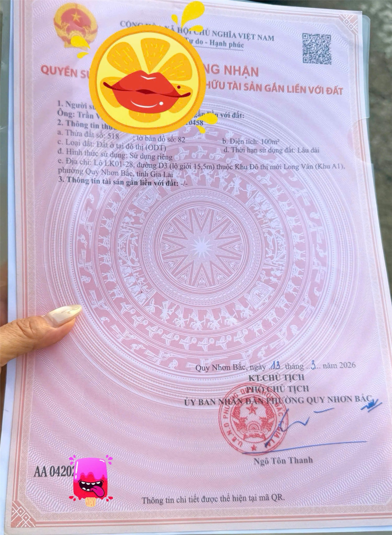 LÔ ĐẤT VỊ TRÍ ĐẸP- GIÁ TỐT BÁN NHANH LÔ ĐẤT TIỀM NĂNG TẠI Phường TRẦN QUANG DIỆU, TP QUY NHƠN. 16001722