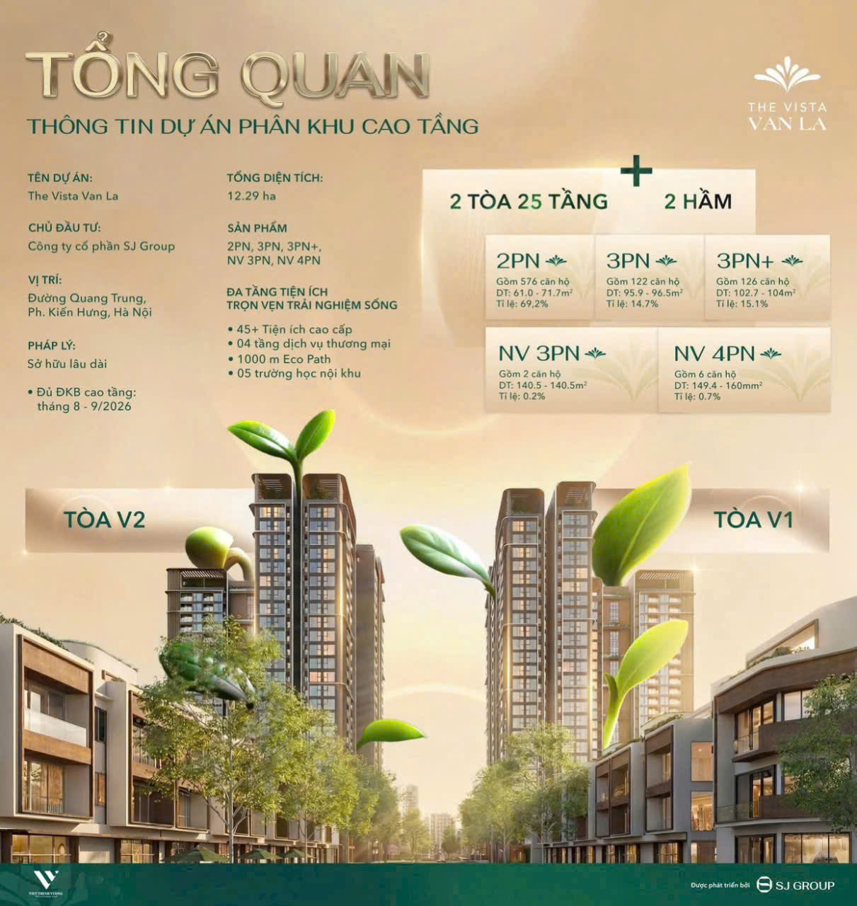Suất ngoại giao PKD CĐT Vista Quỹ độc quyền tầng 18 HTLS 0% 24 tháng, miễn gốc 5 năm Chiết khấu 12% 16002028