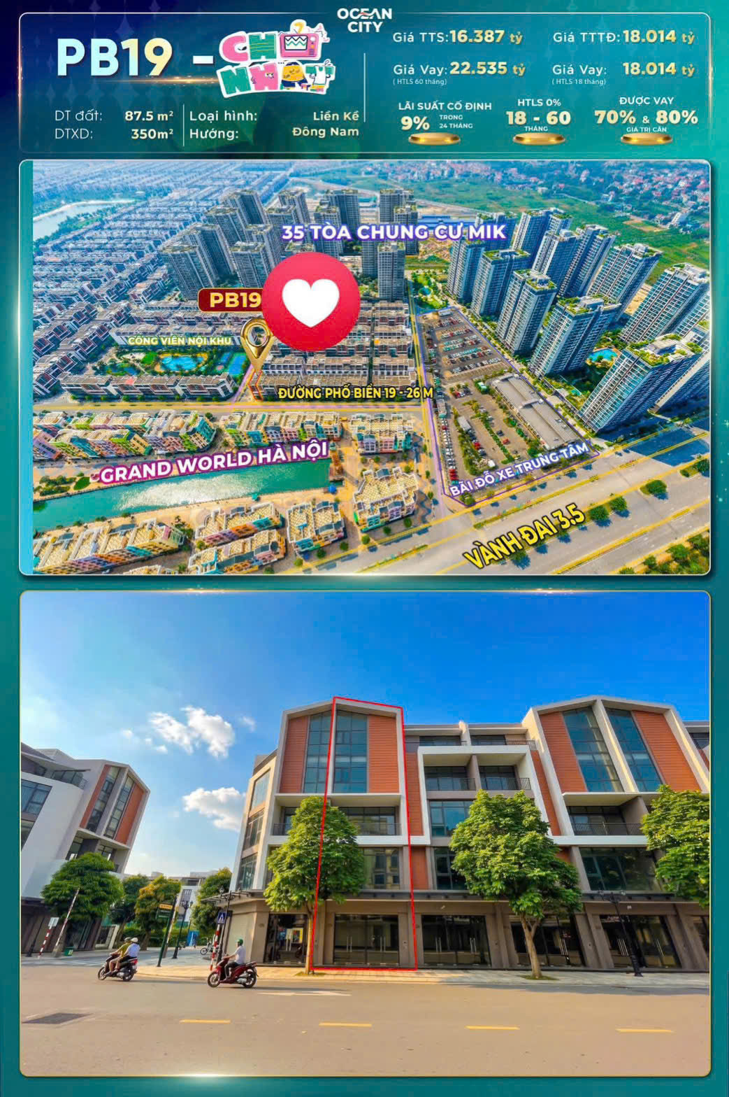 NHỈNH 16 TỶ HÀNG HIẾM CHỦ ĐẦU TƯ TRỤC KINH DOANH – PB19 OCEAN CITY VỪA Ở VỪA KINH DOANH SỔ LÂU DÀI 16002329