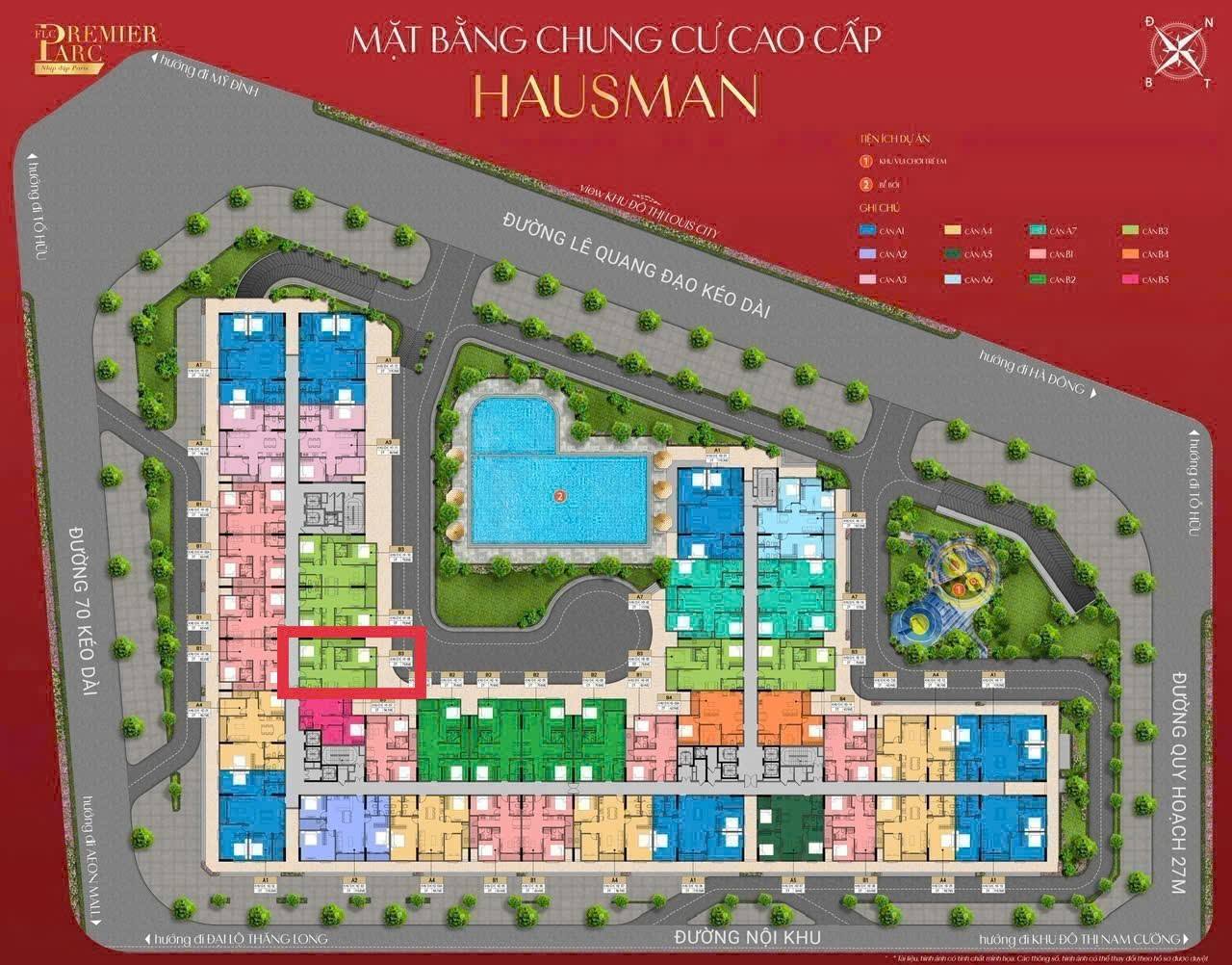 Bán căn hộ chung cư Hausman Premium Residences, dt= 117 m2, đường Lê Quang Đạo kéo dài, Đại Mỗ, Hà 16002338