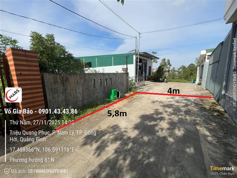 Bán đất ngõ Triệu Quang Phục, Đồng Hới giá 1.2 tỷ TL 16002347