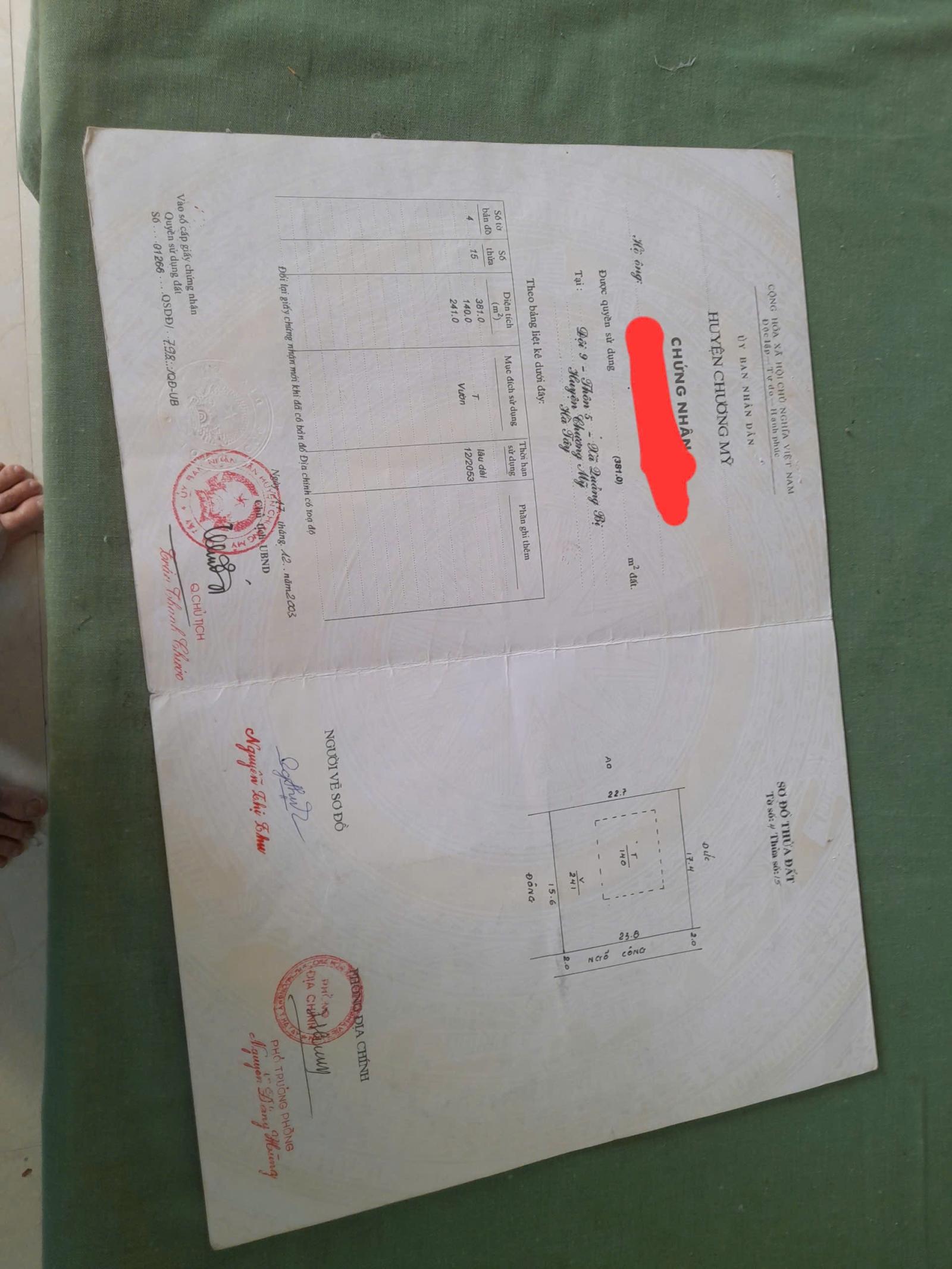 CHÍNH CHỦ CẦN BÁN LÔ ĐẤT ĐẸP QUẢNG BỊ – CHƯƠNG MỸ, HÀ NỘI 16002360