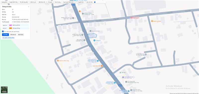 Bán đất MT QL12A thị trấn Quy Đạt Huyện Minh Hóa. 16002383