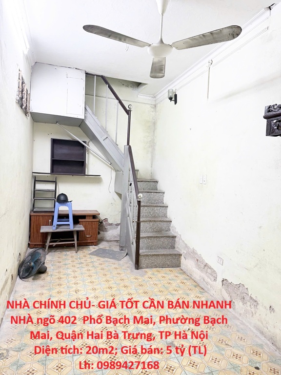 NHÀ CHÍNH CHỦ- GIÁ TỐT CẦN BÁN NHANH NHÀ VỊ TRÍ trung tâm Phường Bạch Mai, Quận Hai Bà Trưng, HN 16002537