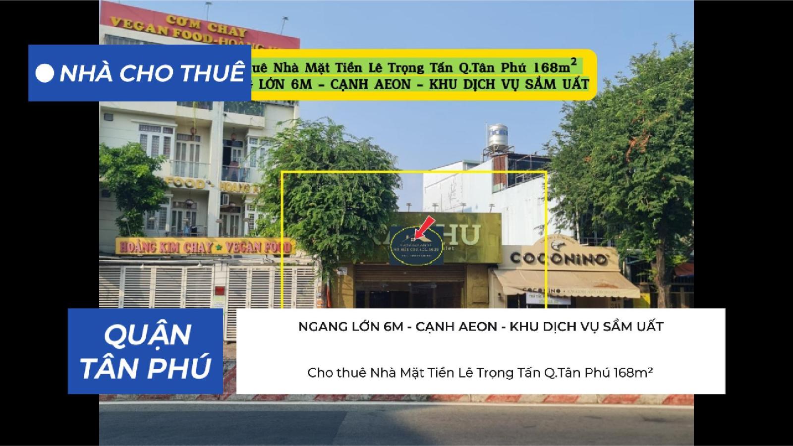 Cho thuê Nhà Mặt Tiền Lê Trọng Tấn Q.Tân Phú 168m² - GẦN AEON 16002707
