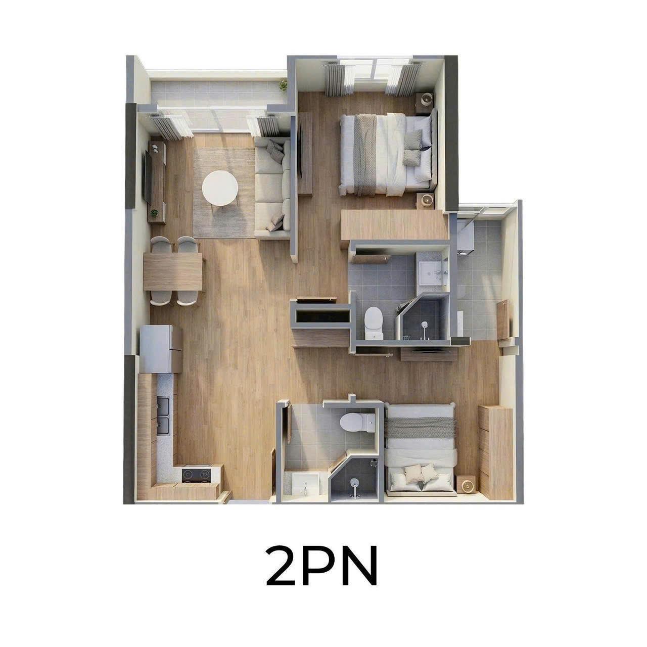 Chỉ với 746 triệu sở hữu ngay căn 2PN 2WC view bể bơi tại The_Parkland Imperia_Ocean_City 16002763