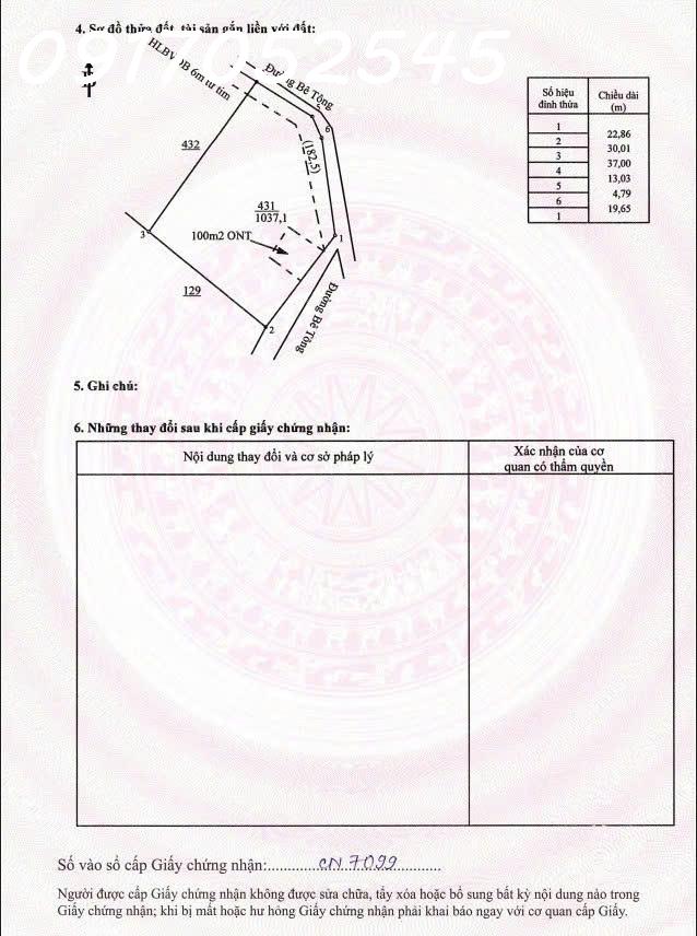 Chính chủ cần bán đất xã Tân Tiến, Bù Đốp, DT 1.037m2, thổ cư sẵn 400m2, giá đầu tư 16002861