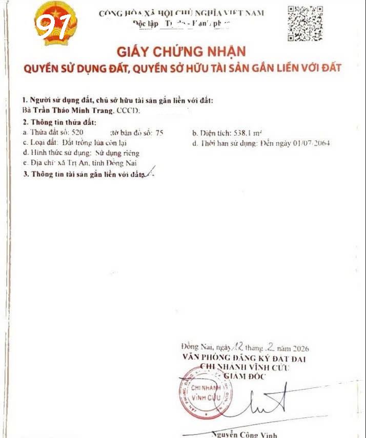 Siêu phẩm - Bán lô đất siêu đẹp 100% quy hoạch đất ở tại Trị An, Đồng Nai, giá đầu tư 16002885
