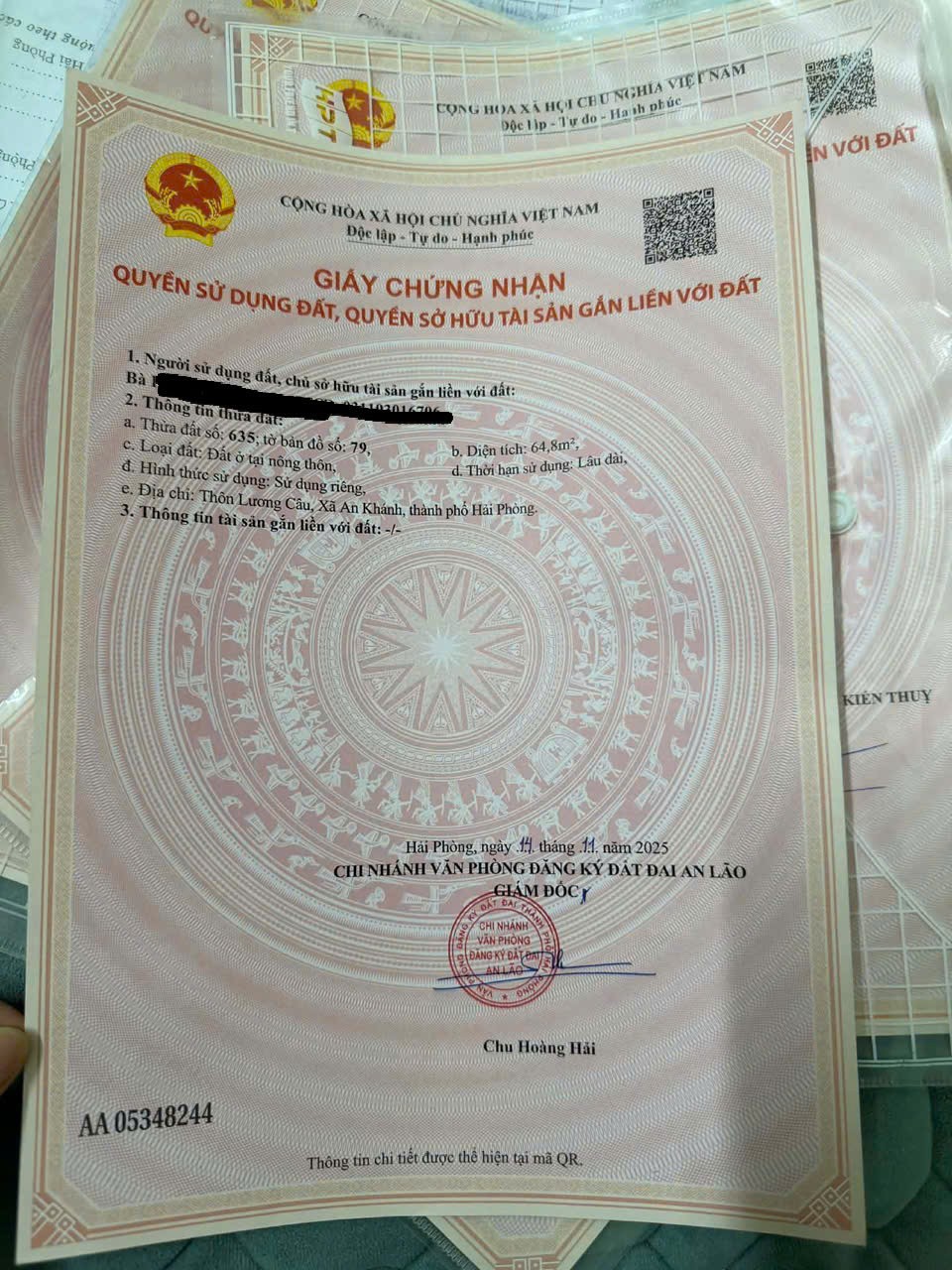 ĐẤT ĐẸP - CẦN BÁN NHANH LÔ ĐẤT TIỀM NĂNG ĐẦU TƯ SINH LỜI Xã An Khánh, Thành Phố Hải Phòng. 16003080
