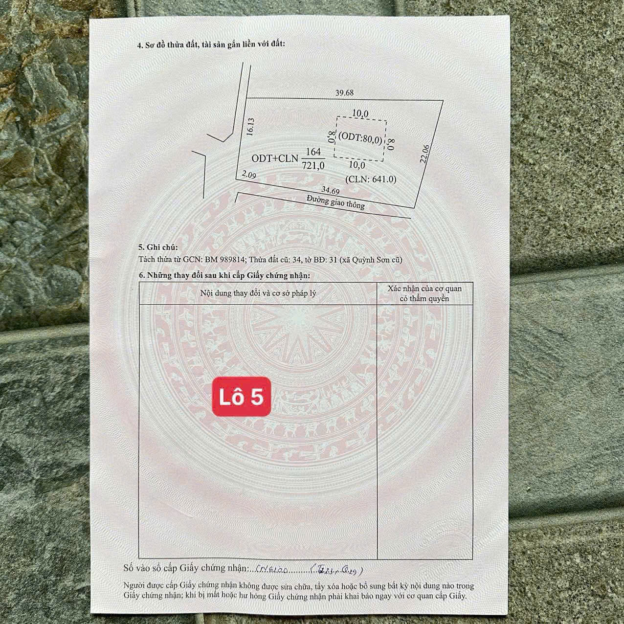 Bán lô đất 721m2 Tại Quỳnh Sơn - Yên Dũng - Bắc Giang. 16003120