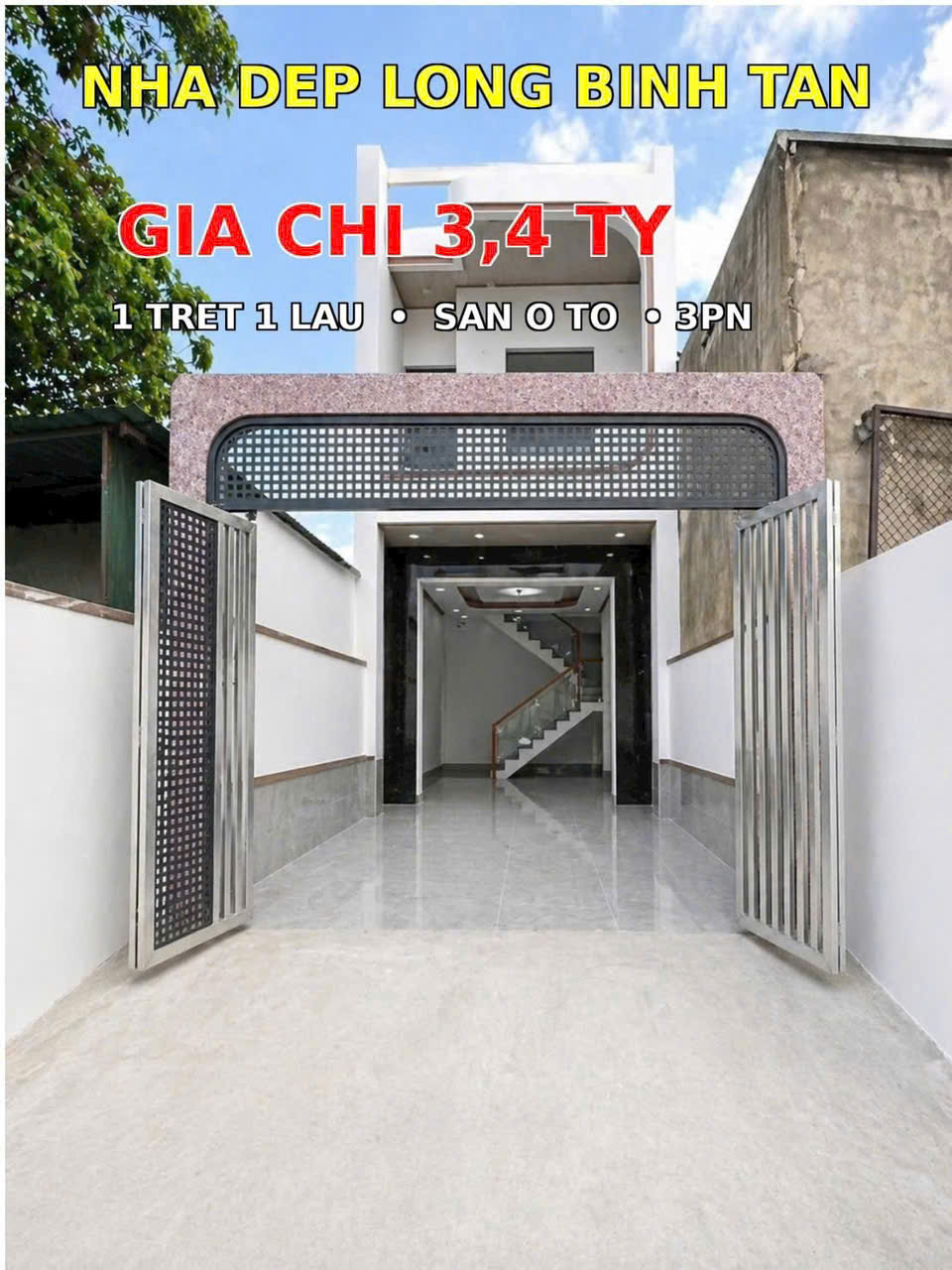  Bán nhà 1 trệt 1 lầu 80m2 có hoàn công đường ô tô (P. AN HOÀ) chỉ 3,4 tỉ 16003194