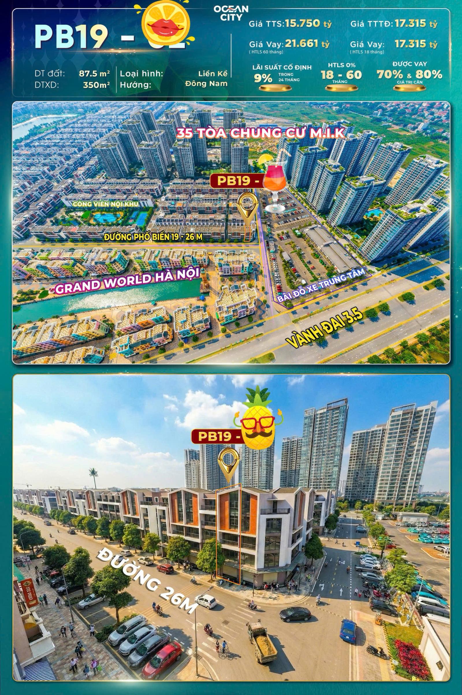 BÁN GẤP NHỈNH 15 TỶ HÀNG HIẾM CHỦ ĐẦU TƯ TRỤC KINH DOANH – PB19 OCEAN CITY - VỪA Ở VỪA KINH DOANH 16003580