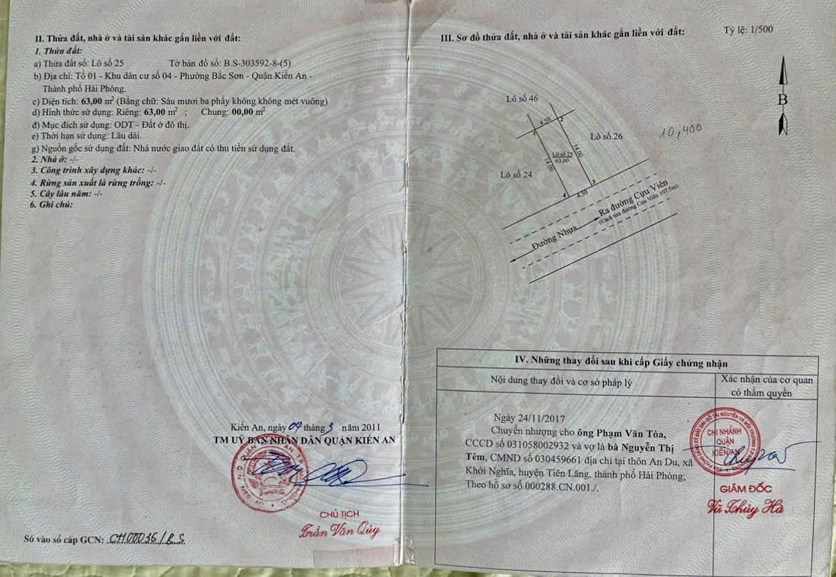 Chủ cần bán lô đất tuyến 2 đường Cựu Viên - Bắc Sơn, Kiến An - Kinh doanh buôn bán cực tốt 16003853