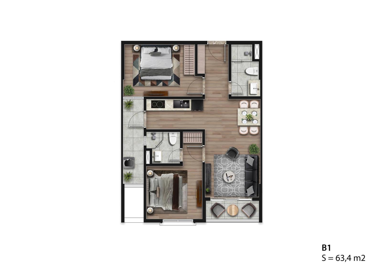 Cần bán gấp căn hộ  tại Hausman Premium Residences, 6.1 tỷ, 63.4m2, 2PN, 2WC, bao đẹp. 16004114
