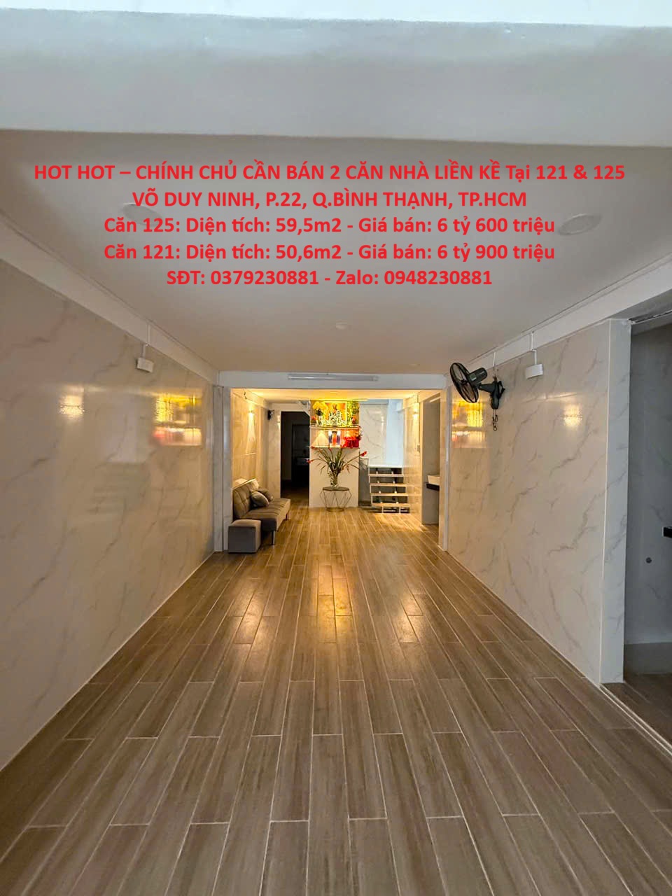 HOT HOT – CHÍNH CHỦ CẦN BÁN 2 CĂN NHÀ LIỀN KỀ Tại 121 & 125 VÕ DUY NINH, P.22, Q.BÌNH THẠNH, TP.HCM 16004154