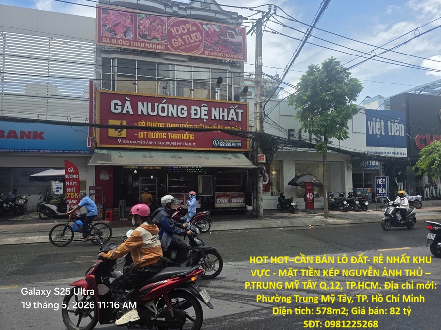 HOT HOT–CẦN BÁN LÔ ĐẤT- RẺ NHẤT KHU VỰC - MẶT TIỀN KÉP NGUYỄN ẢNH THỦ – P.TRUNG MỸ TÂY Q.12, TP.HCM 16004165
