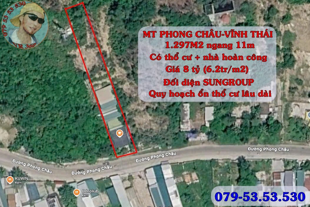 Mặt tiền Phong Châu Tp Nha Trang 6.2tr/m2 có thổ cư, có nhà hoàn công, có quán cf ngang 11m giá 16004209