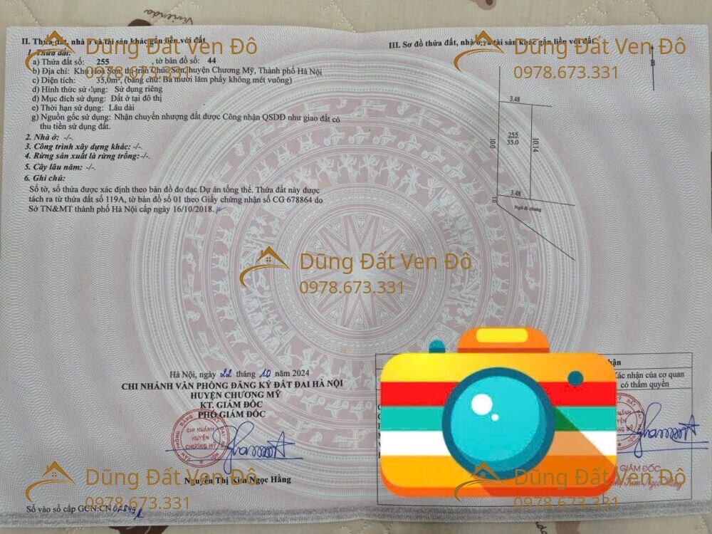 Chính chủ cần bán mảnh đất 35m tại hoà sơn, phường chương mỹ -HN 16004404