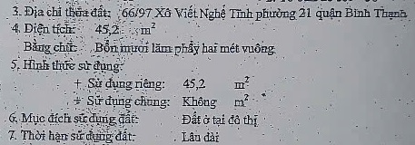 Nhà 1 trệt 3.4x14m hẻm 4m, 66/97 Xô Viết Nghệ Tĩnh 4.9 tỷ 16004482