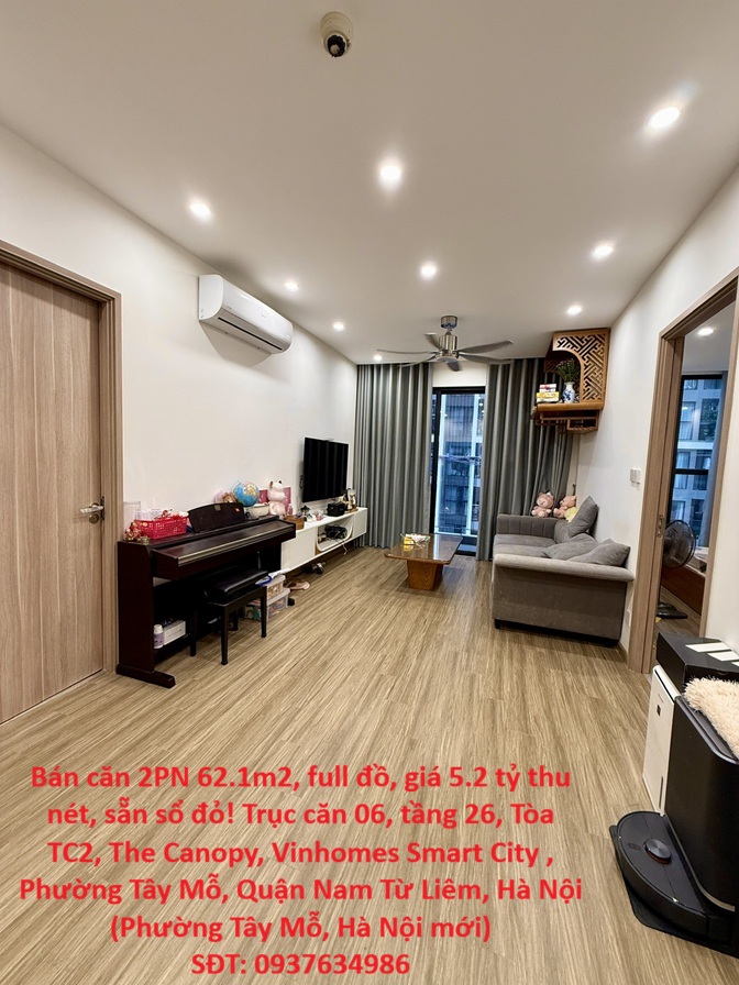 Bán căn 2PN 62.1m2, full đồ, giá 5.2 tỷ thu nét, sẵn sổ đỏ! phường Tây Mỗ, Quận Nam Từ Liêm, Hà Nội 16005014