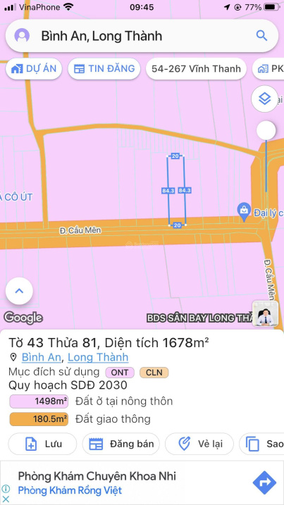 Bán đất MT đường Cầu Mên Xã Bình An Long Thành 1678m2, giá 15,1 tỷ 16005024