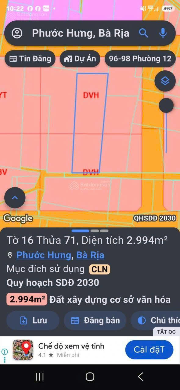 HOT HOT – CHÍNH CHỦ CẦN BÁN ĐẤT TẠI Phường Phước Hưng, Thành phố Bà Rịa, Bà Rịa Vũng Tàu 16005042