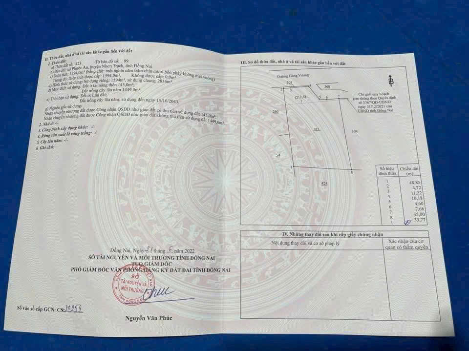 Bán đất MT Hùng Vương 1594m2 giá 14,9 tỷ 16005052