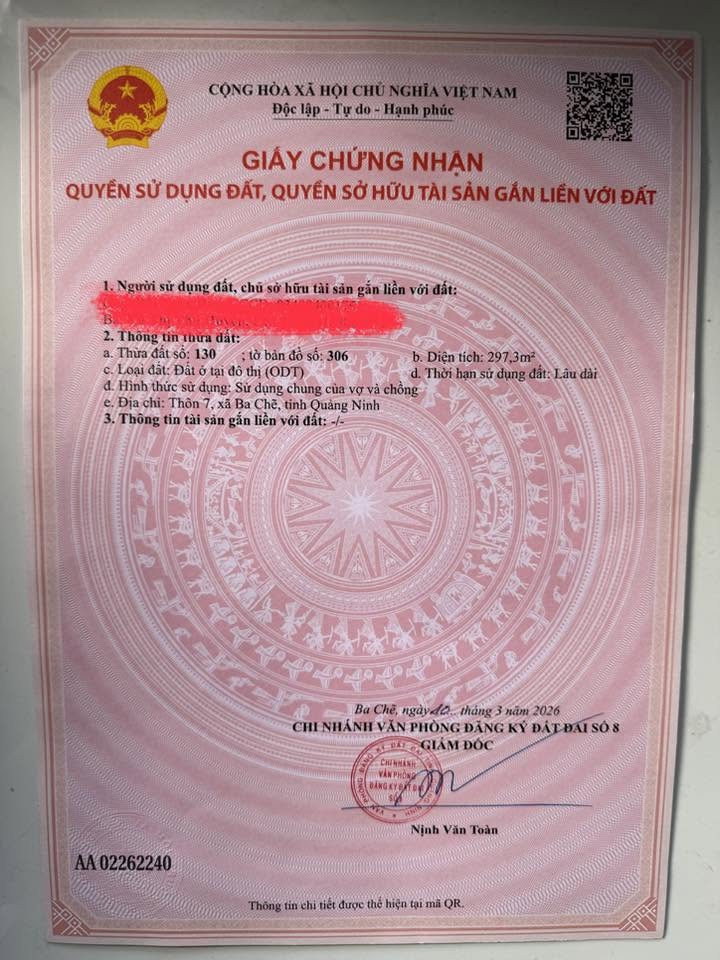 Giá chỉ  2 tỷ xxx khách hàng đã được sở hữu lô đất có diện tích 300m2 Tại Khu 7 – Ba Chẽ - Quảng 16005073