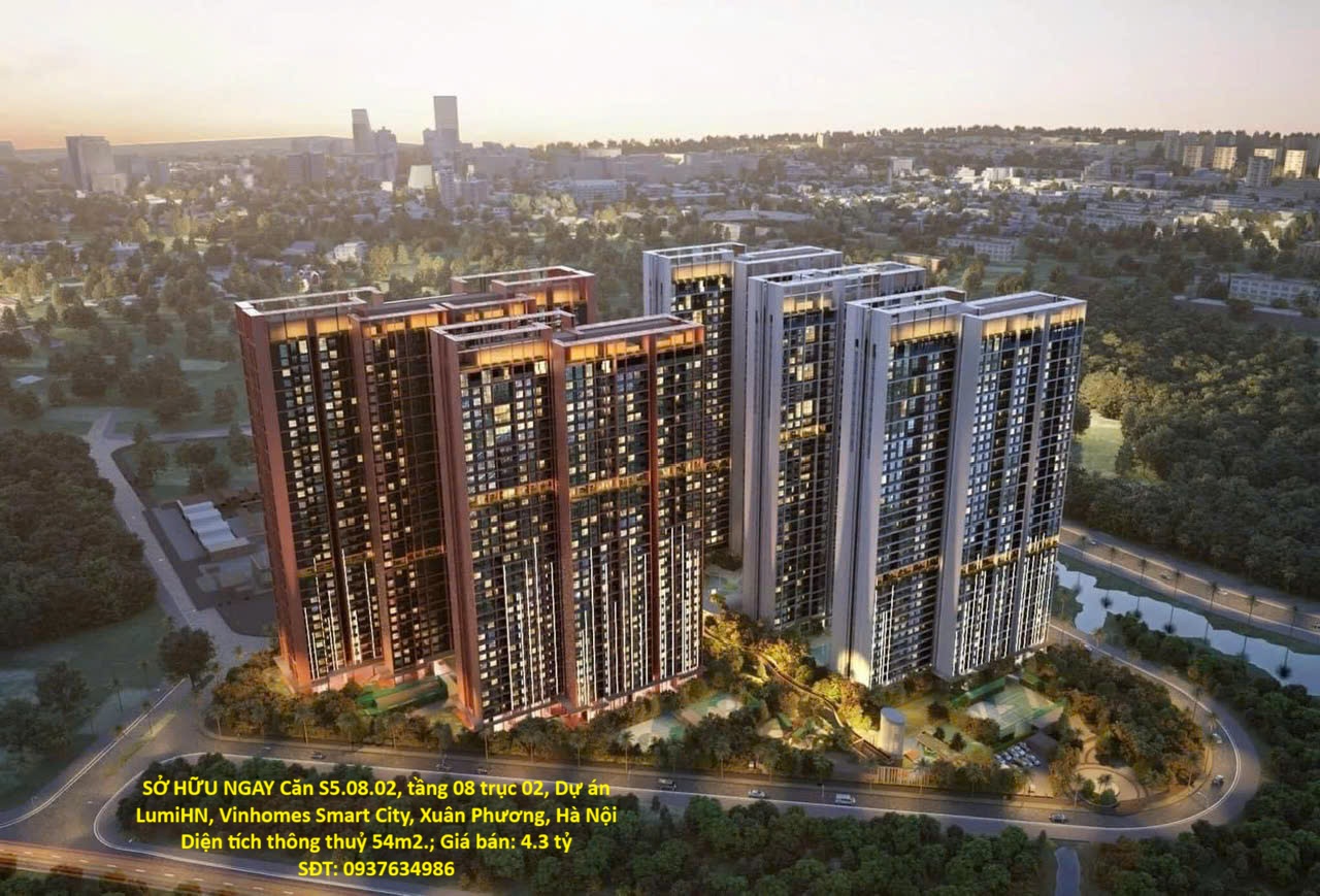 SỞ HỮU NGAY Căn S5.08.02, tầng 08 trục 02, Dự án LumiHN, Vinhomes Smart City, Xuân Phương, Hà Nội 16005082
