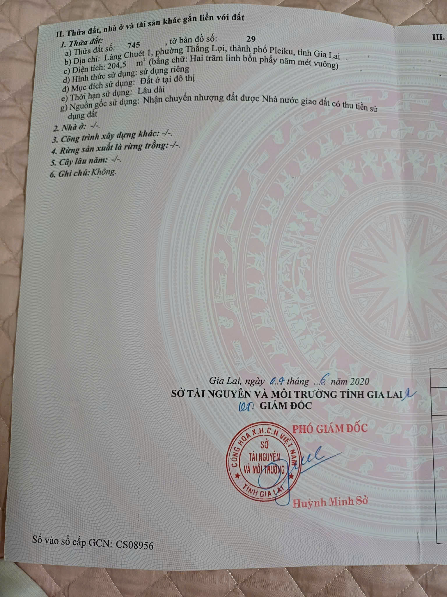 CHÍNH CHỦ BÁN ĐẤT – PHƯỜNG THẮNG LỢI, TỈNH GIA LAI 16005089