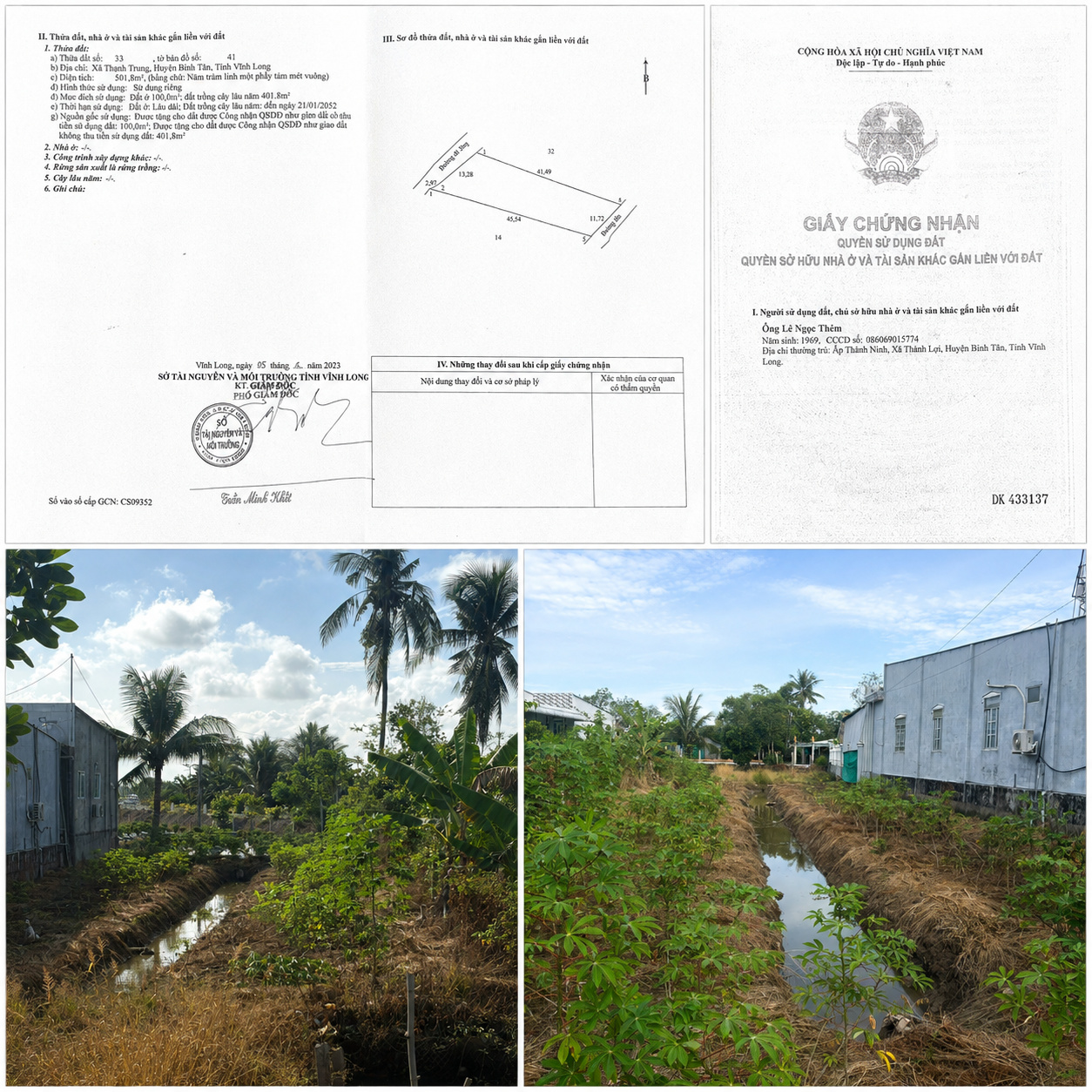 BÁN 3 THỬA ĐẤT – LỘ NHỰA 6M – THÀNH TRUNG, BÌNH TÂN, VĨNH LONG 16005152