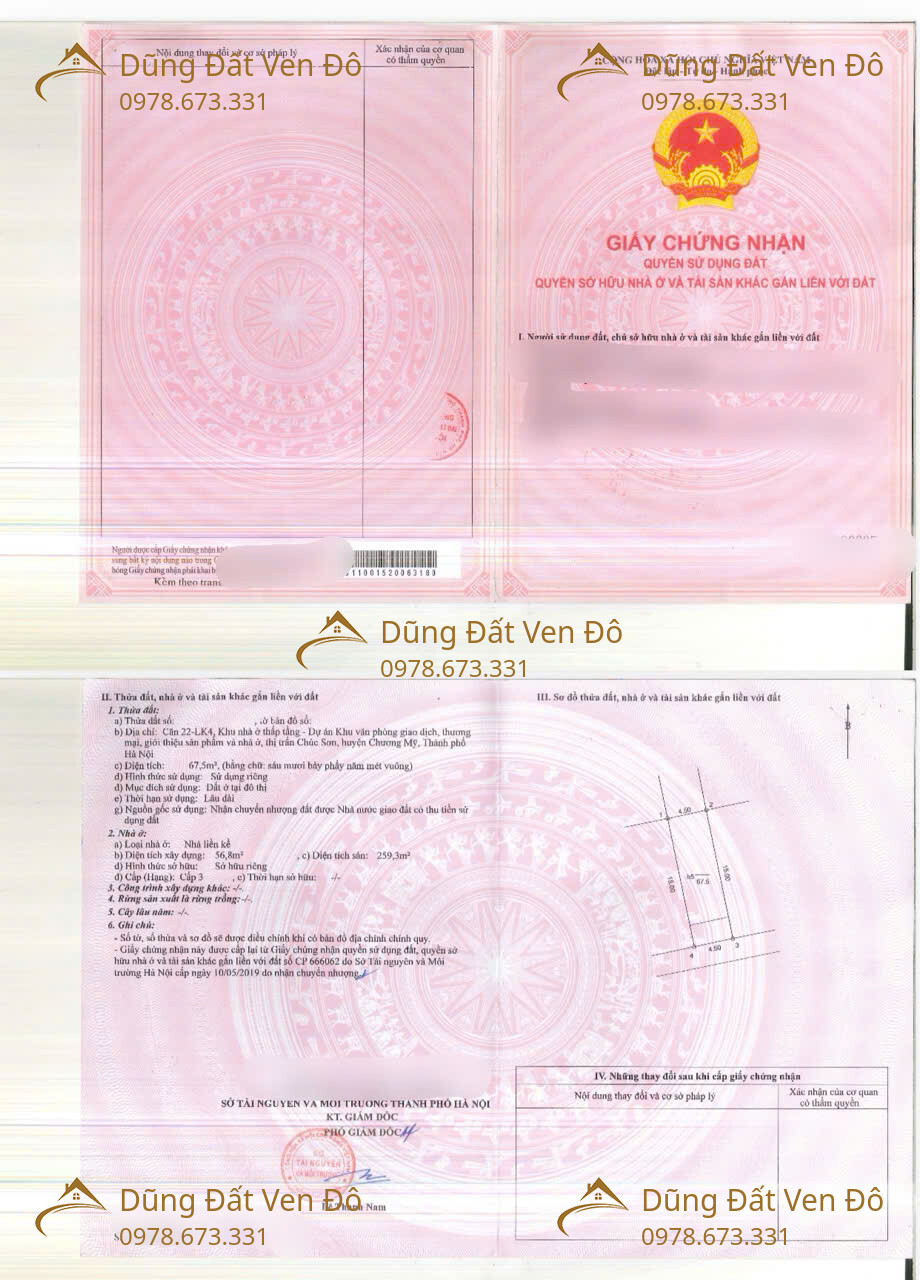NHÀ LK 67,5M LỘC NINH-TT CHÚC SƠN-CHƯƠNG MỸ-HÀ NỘI 16005254