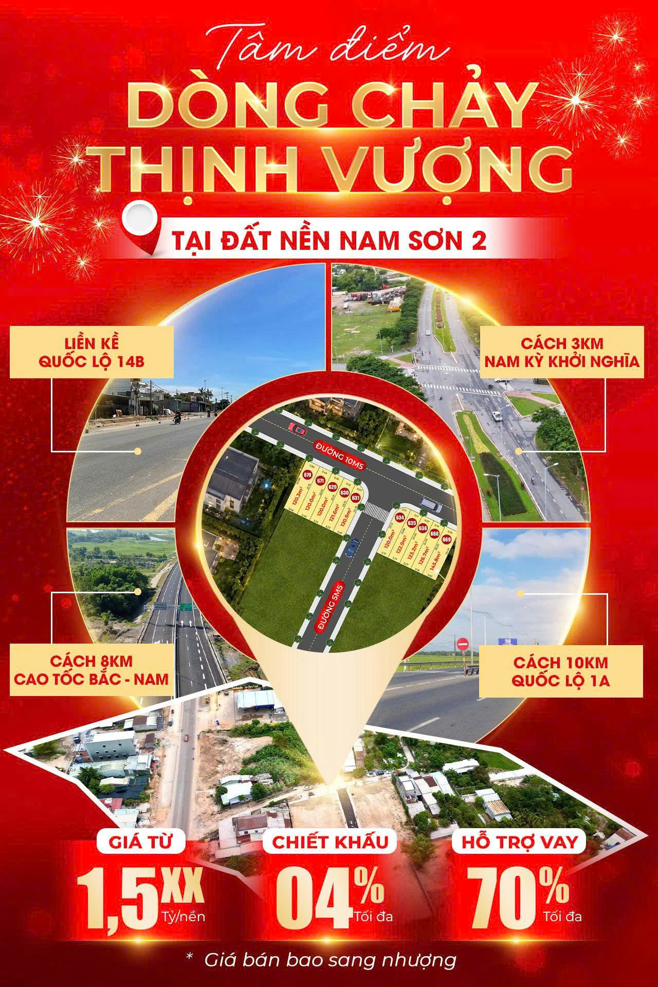 Bán đất gấp tại quốc lộ 14b hòa khương 1,5 tỷ 120 m2 16005517