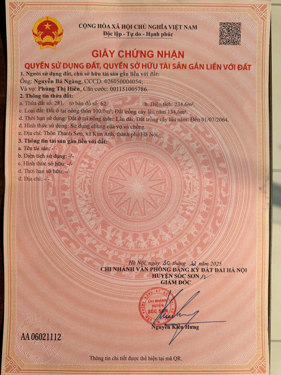 SỞ HỮU NGAY LÔ ĐẤT ĐẸP - GIÁ TỐT - Vị Trí Đắc Địa Tại Thôn Thanh Sơn, Xã Kim Anh, TPHN 16005550