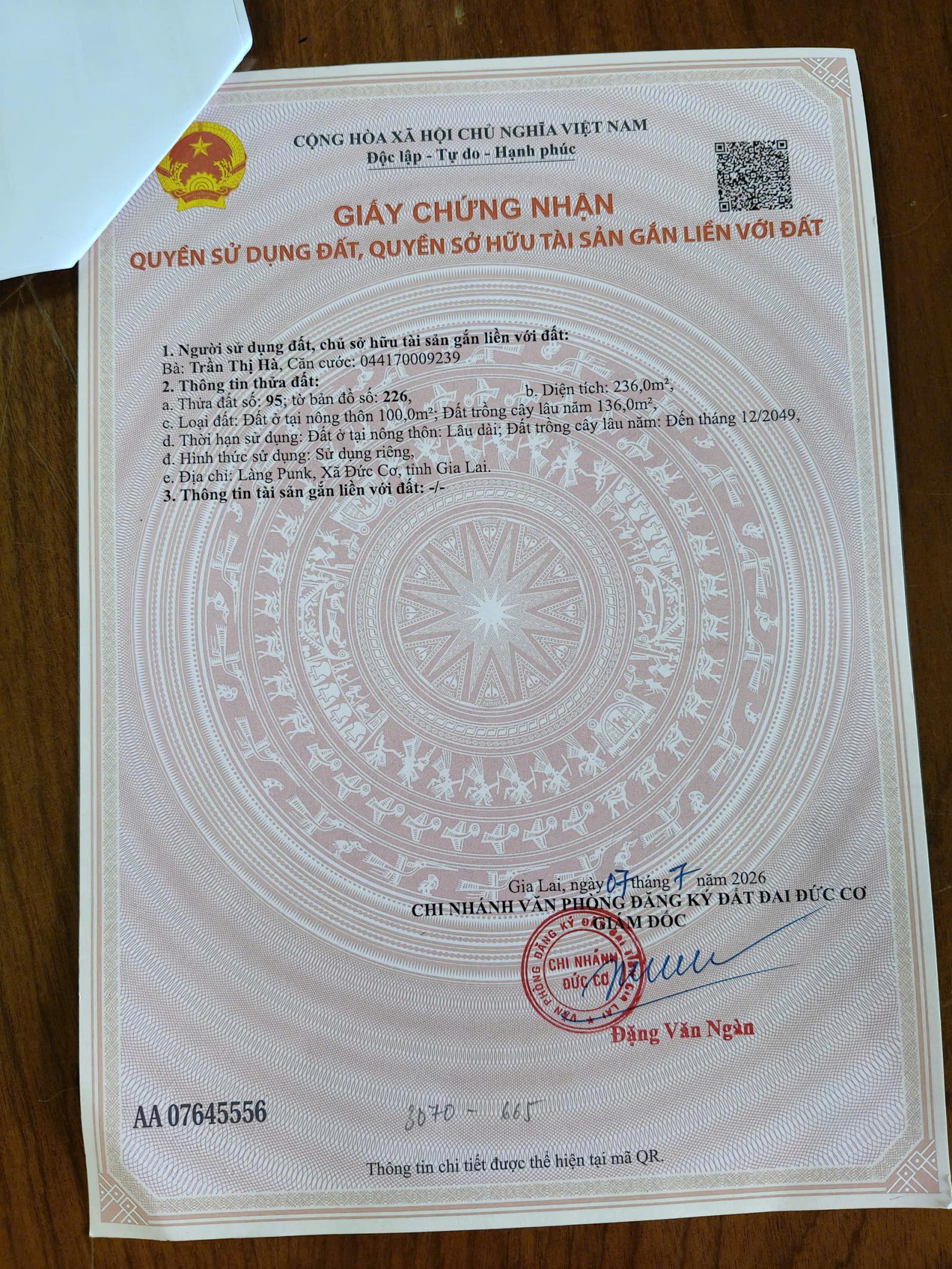 CHÍNH CHỦ BÁN ĐẤT 2 MẶT TIỀN – ĐỨC CƠ, GIA LAI 16005579