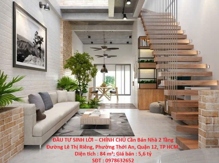ĐẦU TƯ SINH LỜI – CHÍNH CHỦ Cần Bán Nhà 2 Tầng Đường Lê Thị Riêng, Phường Thới An, Quận 12, TP HCM. 16005596