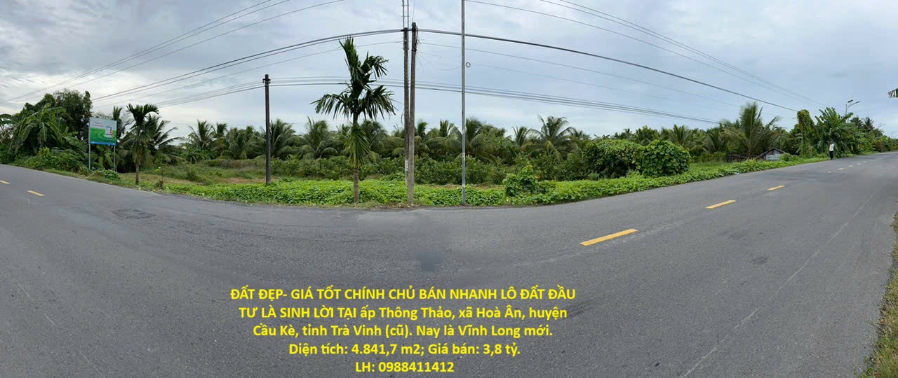 ĐẤT ĐẸP- GIÁ TỐT CHÍNH CHỦ BÁN NHANH LÔ ĐẤT ĐẦU TƯ LÀ SINH LỜI TẠI huyện Cầu Kè, tỉnh Trà Vinh 16005687