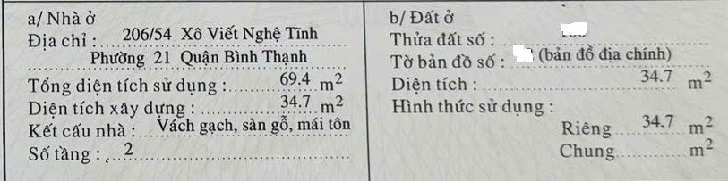Nhà 2 tầng 3.5x10m 206/54 Xô Viết Nghệ Tĩnh 5.7 tỷ 16005842
