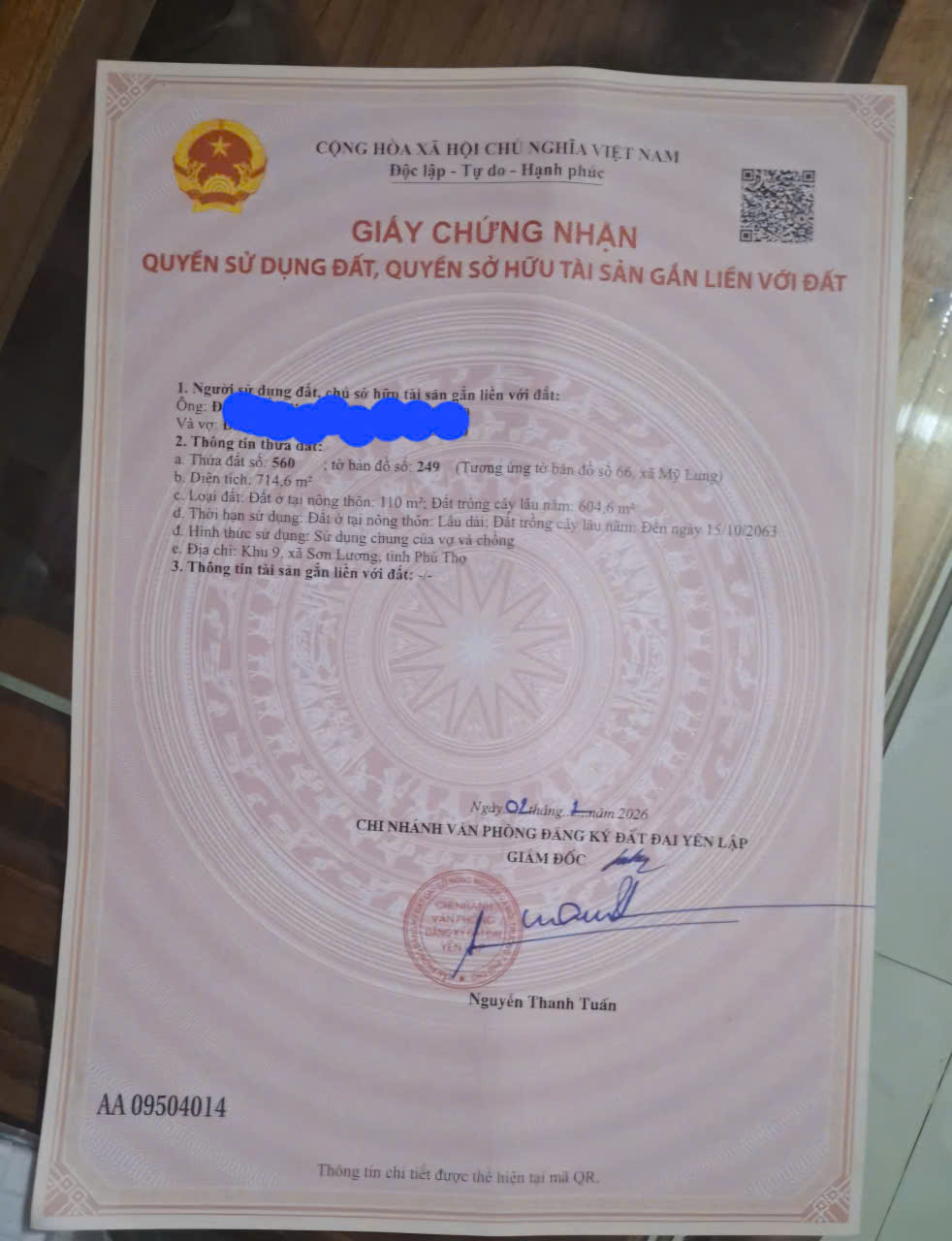 CHÍNH CHỦ BÁN ĐẤT KHU 9 – XÃ LƯƠNG SƠN, TỈNH PHÚ THỌ 16006146