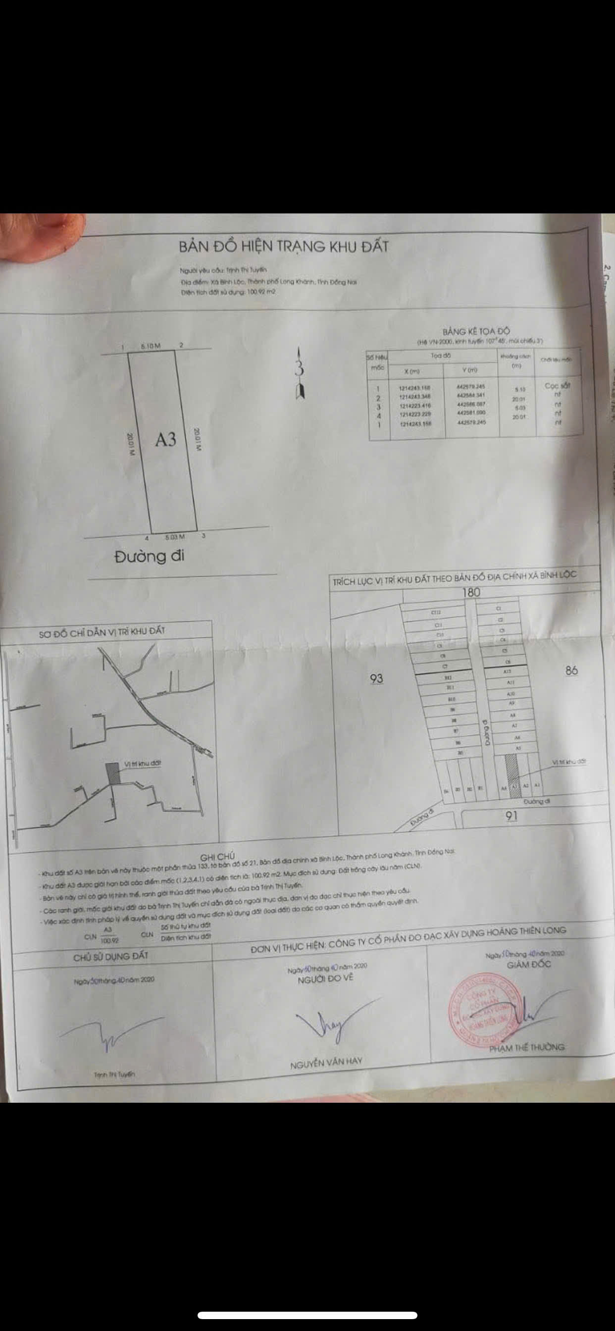 ĐẤT ĐẸP - GIÁ TỐT –CHÍNH CHỦ  BÁN ĐẤT tổ 8, ấp 2, Phường Bình Lộc, TP. Đồng Nai 16006391